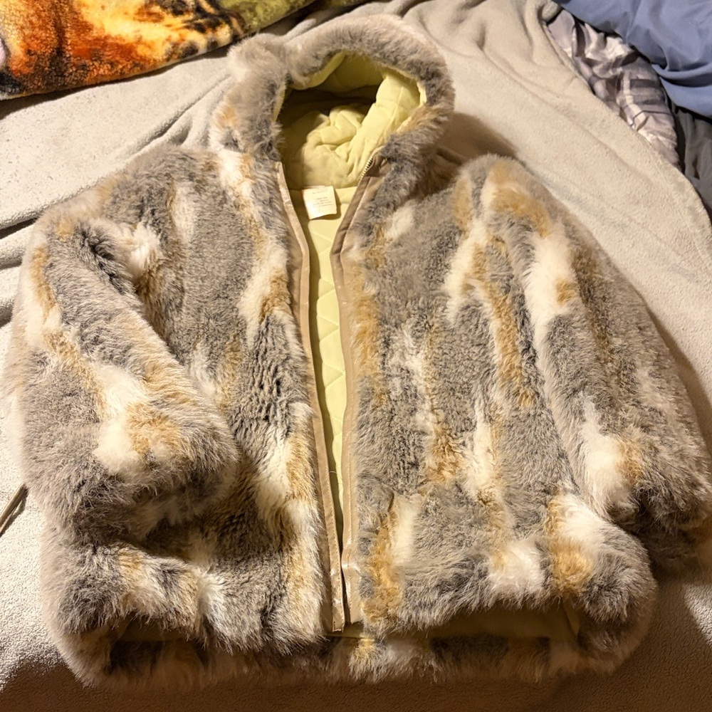 Girls vintage Faux Fur Jacket